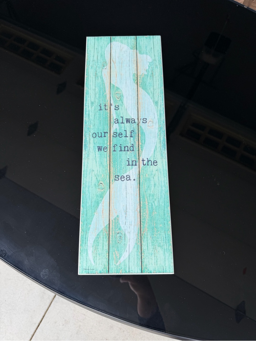 Turquoise Mermaid Wall Plaque - Sea Quote Home Wall Decor